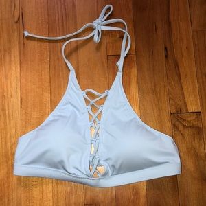PINK Strappy High-Neck Swim Top